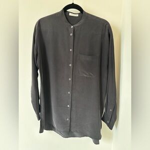 Equipment 100% Black Silk Top XS